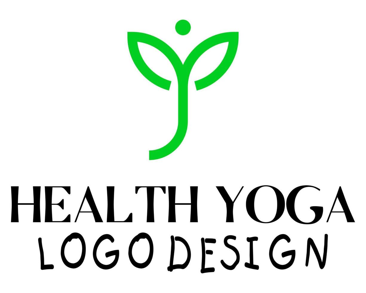 la nature santé Humain yoga sport logo conception. vecteur