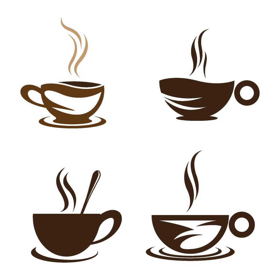 ensemble d'images de logo de tasse à café vecteur