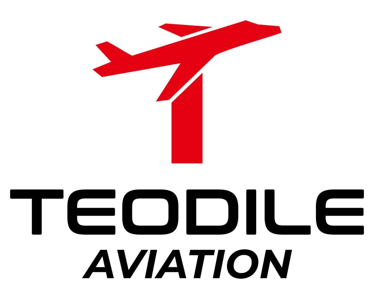lettre t monogramme aviation avion logo conception. vecteur