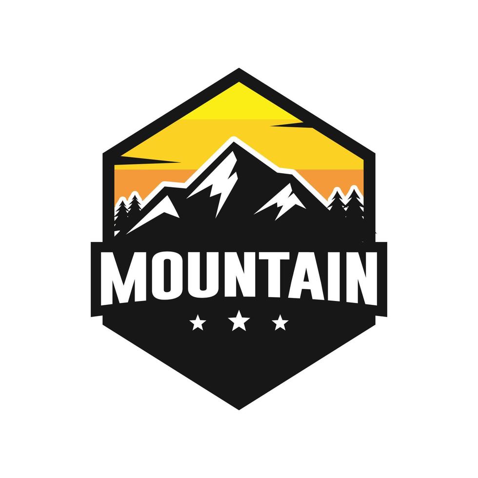 vecteur de conception de modèle de logo de montagne