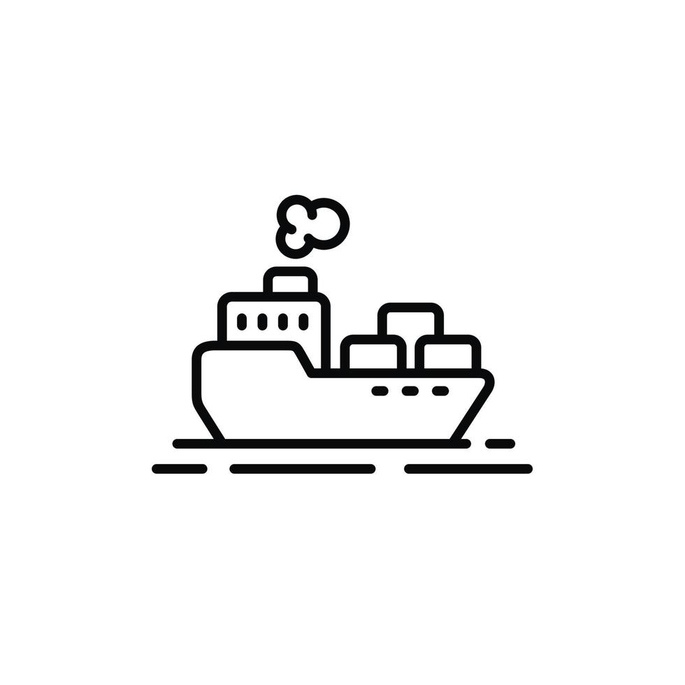 cargaison navire ligne icône isolé sur blanc Contexte vecteur