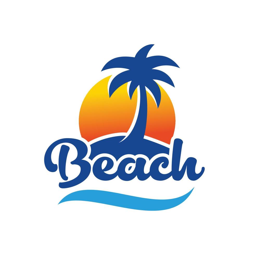 création de logo de plage vecteur