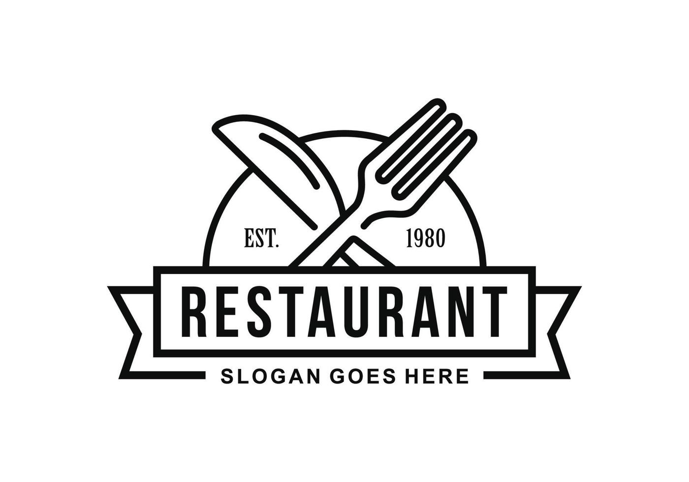 restaurant logo modèle conception vecteur