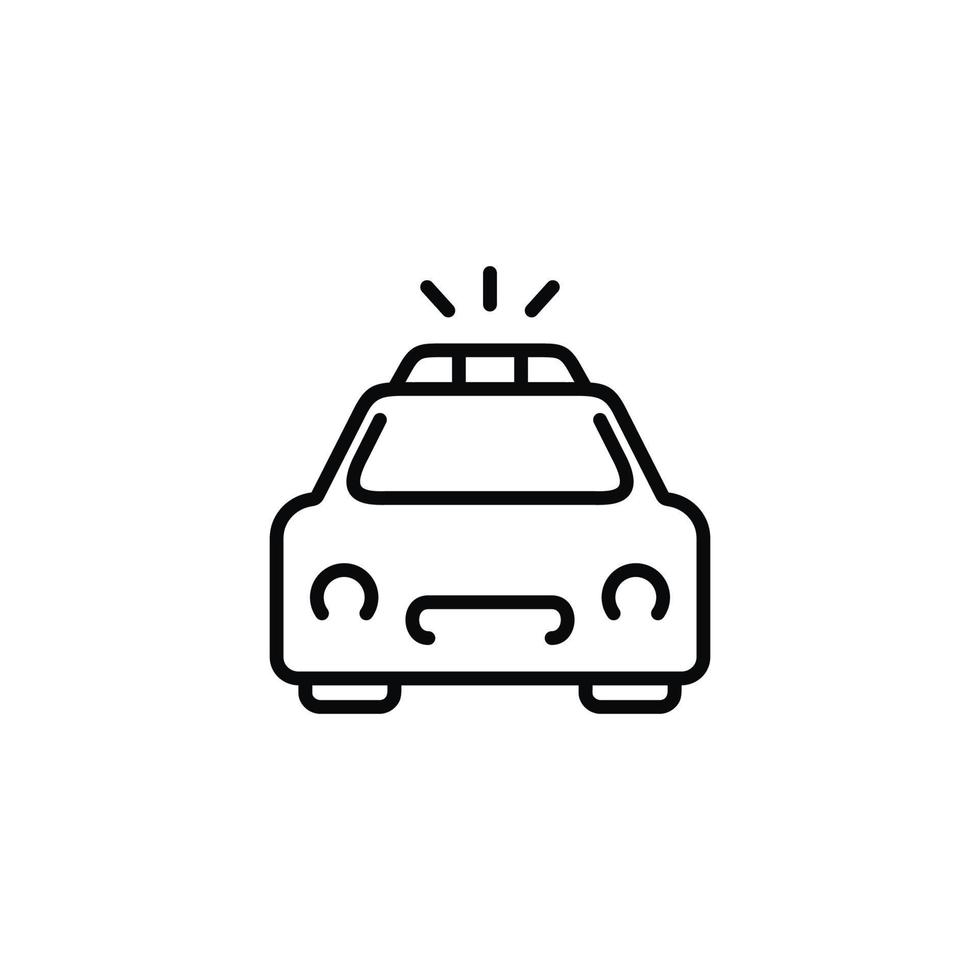 police voiture ligne icône isolé sur blanc Contexte vecteur