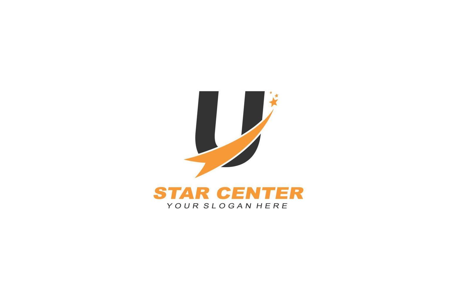 u étoile logo conception inspiration. vecteur lettre modèle conception pour marque.
