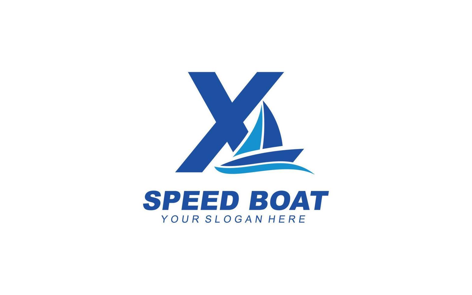 X bateau logo conception inspiration. vecteur lettre modèle conception pour marque.