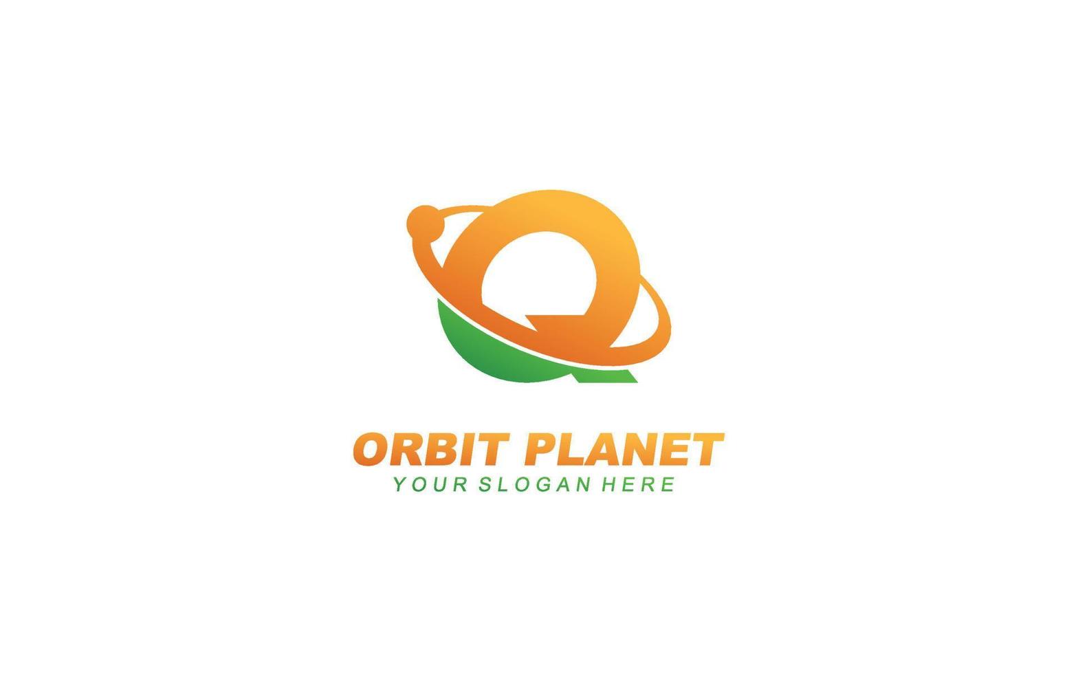 q planète logo conception inspiration. vecteur lettre modèle conception pour marque.