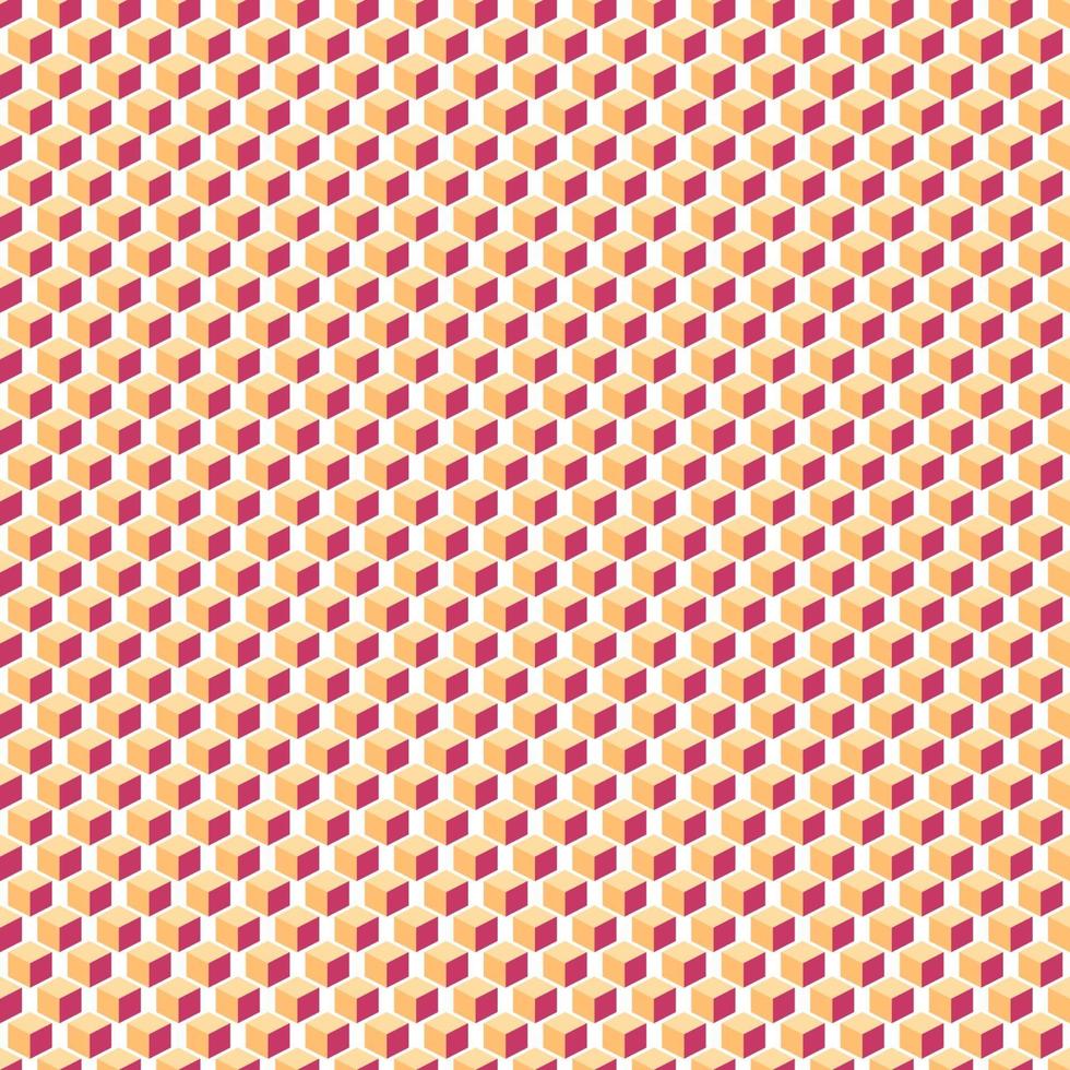 formes géométriques de cubes orange transparente motif 3d sur fond blanc. vecteur