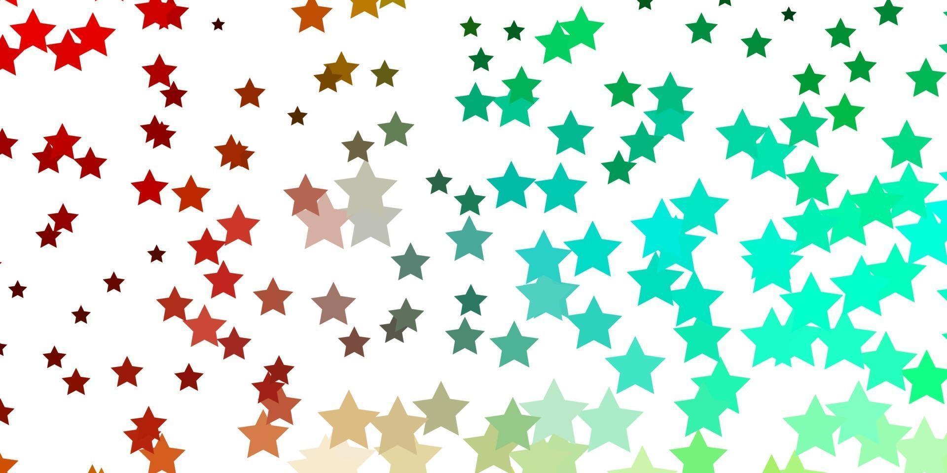 fond de vecteur multicolore clair avec de petites et grandes étoiles.
