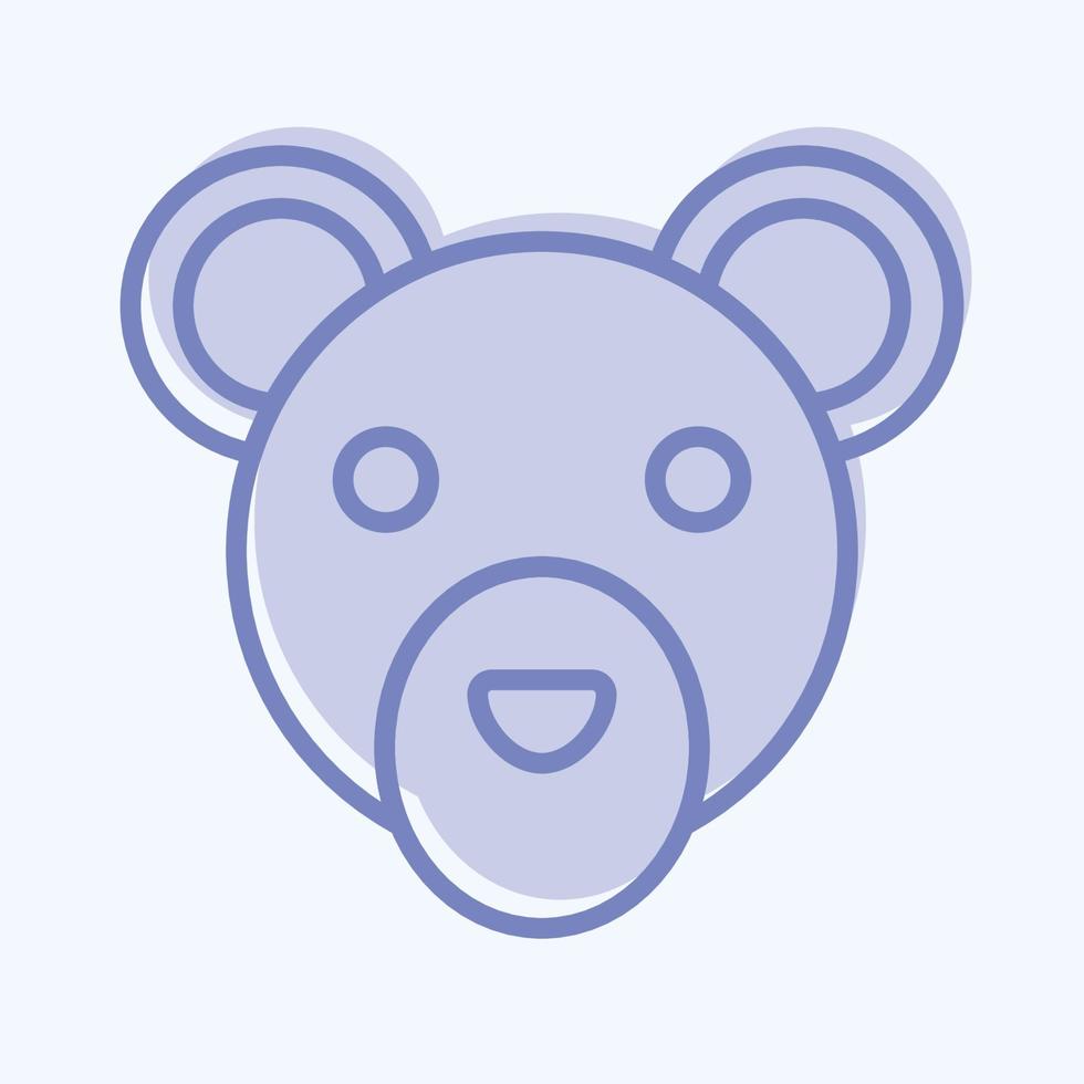 icône neige ours. en relation à animal tête symbole. Facile conception modifiable. Facile illustration vecteur