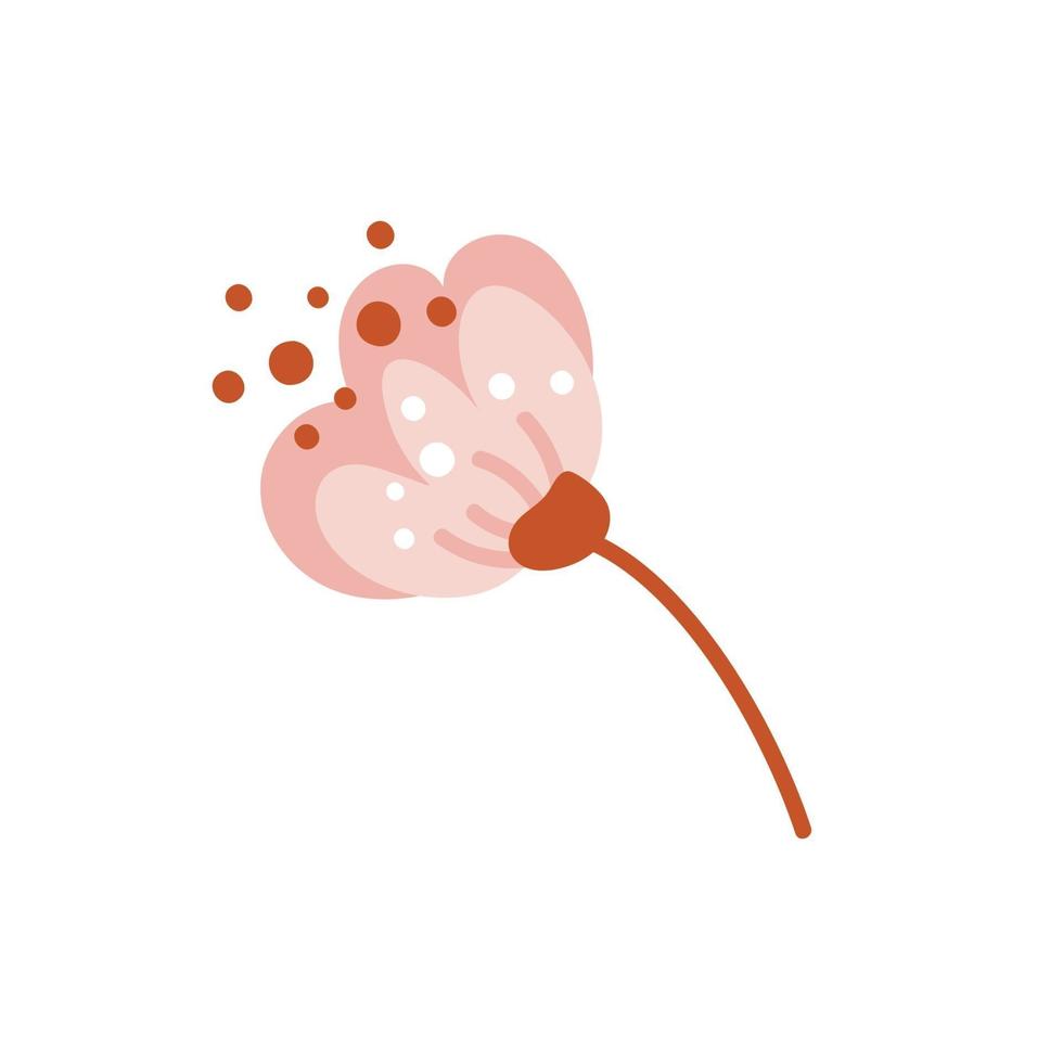 illustration vectorielle de fleurs sauvages été isolé scandinave. branche de printemps de fleur de jacinthe. herbe des prés. vecteur