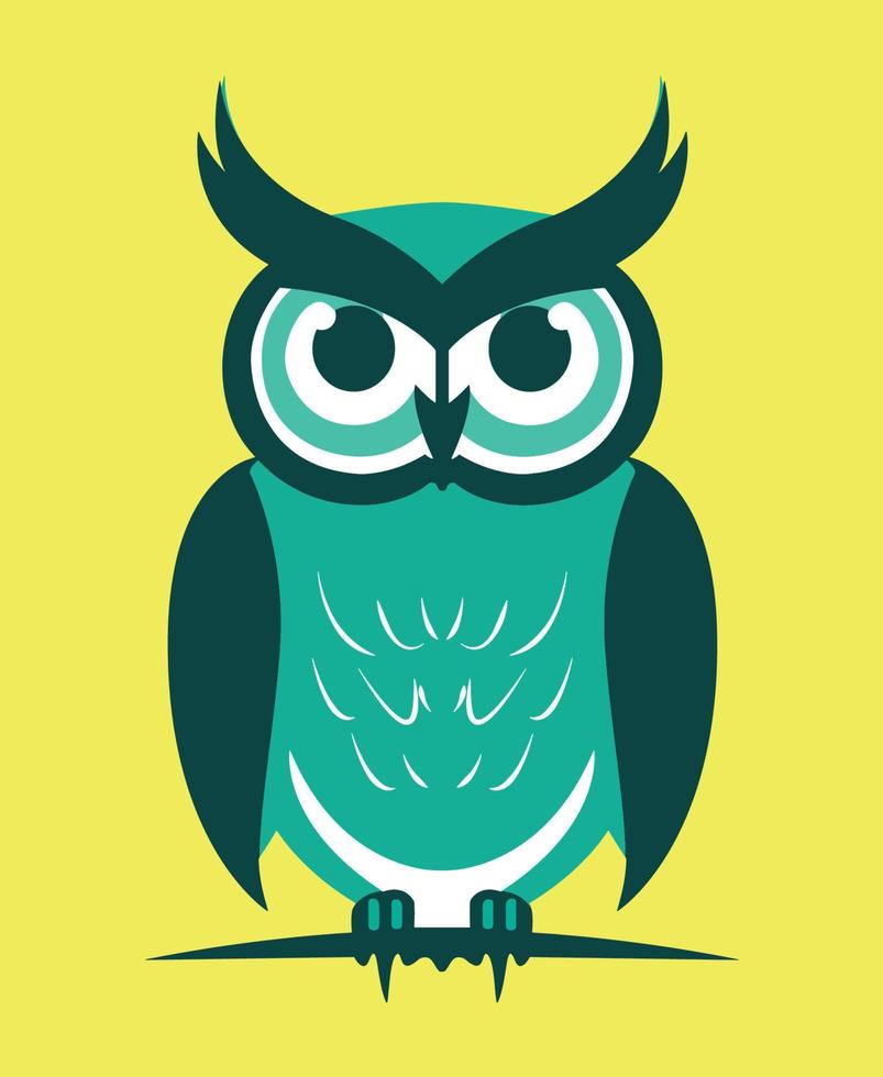 mignonne hibou logo coloré vecteur illustration