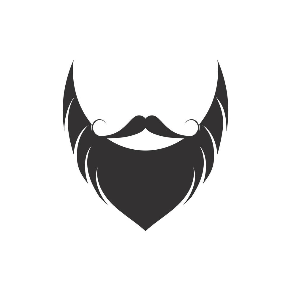 barbe icône logo et moustache vecteur