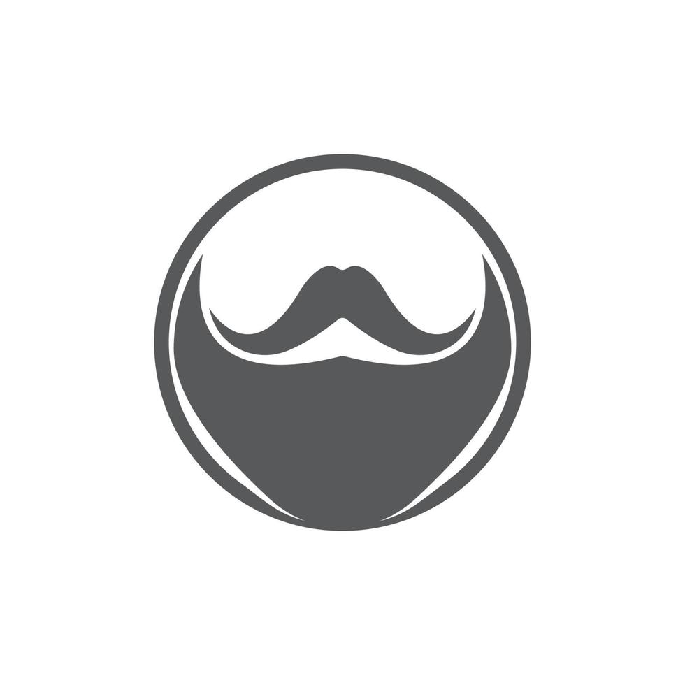 barbe icône logo et moustache vecteur