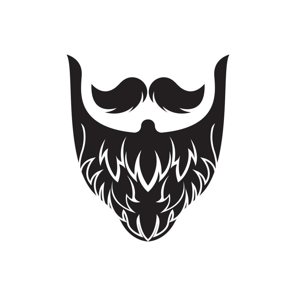 barbe icône logo et moustache vecteur