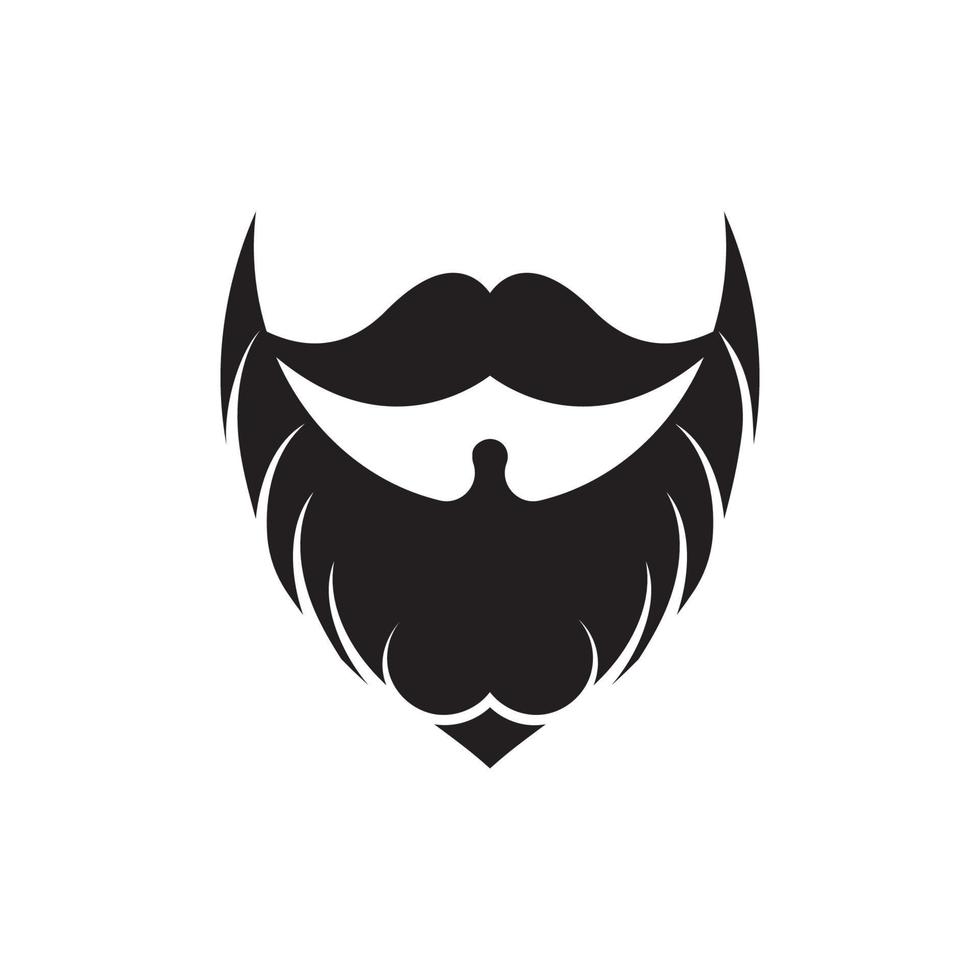 barbe icône logo et moustache vecteur