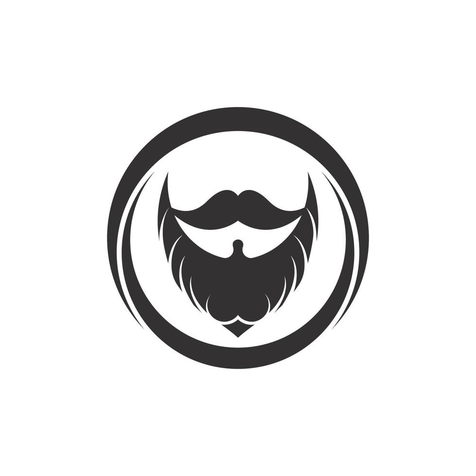 barbe icône logo et moustache vecteur