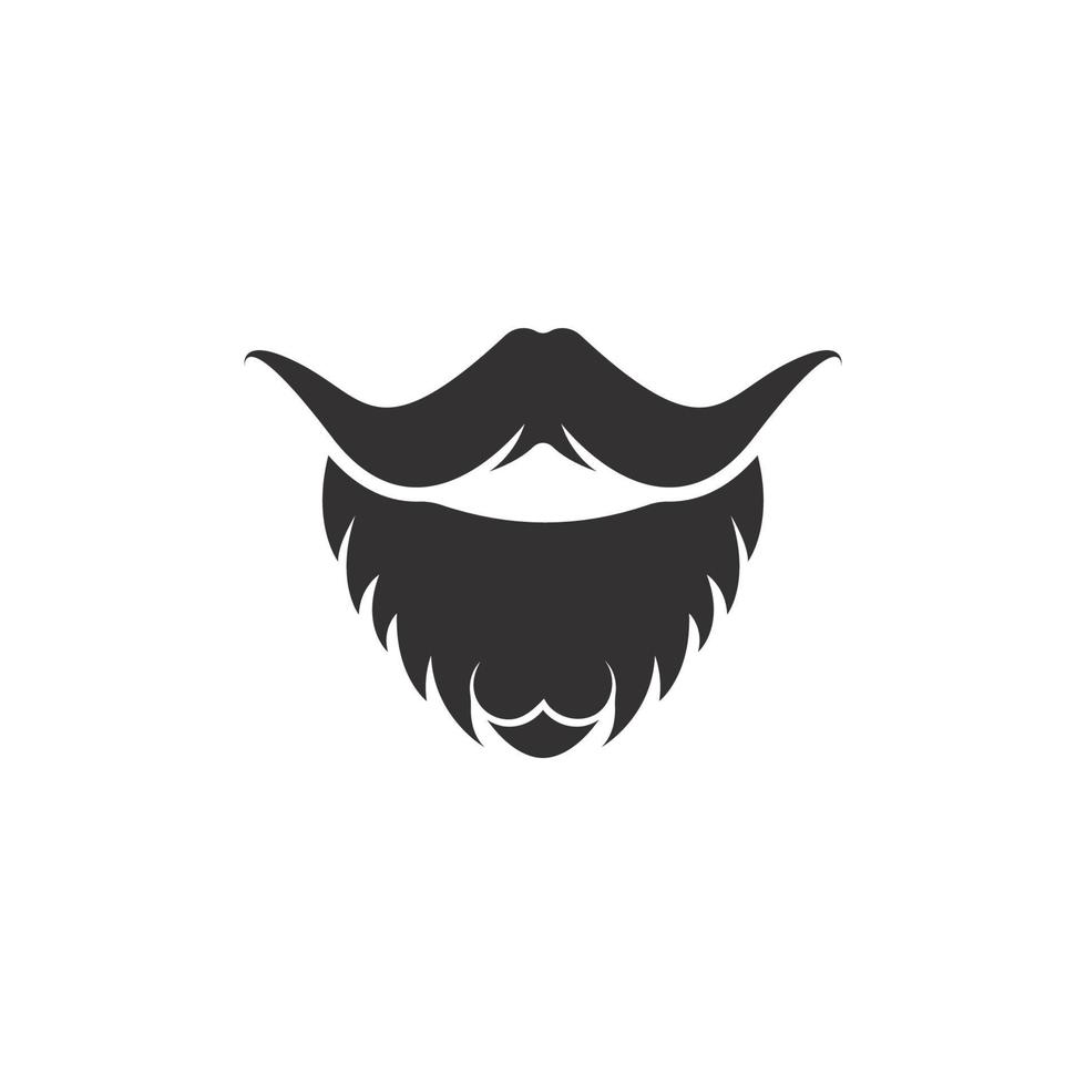 barbe icône logo et moustache vecteur