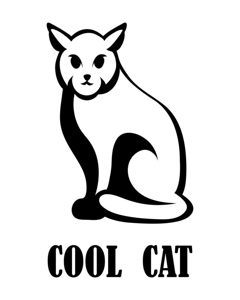 vecteur de logo noir d & # 39; un chat eps 10