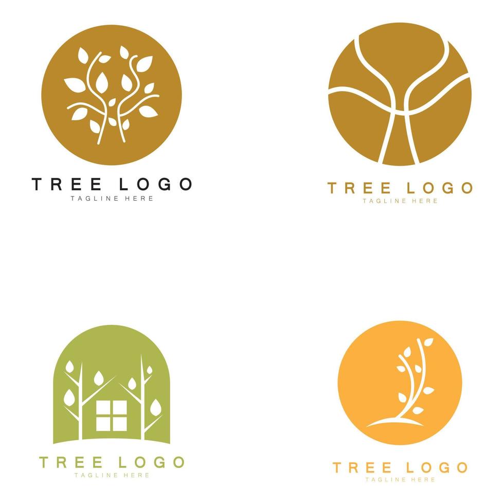 logo d'arbre abstrait pour la forêt et la nature du parc.avec une combinaison d'éléments de ligne .vector pour les conceptions commerciales, l'agriculture, les concepts écologiques, la verdure et la beauté naturelle. vecteur