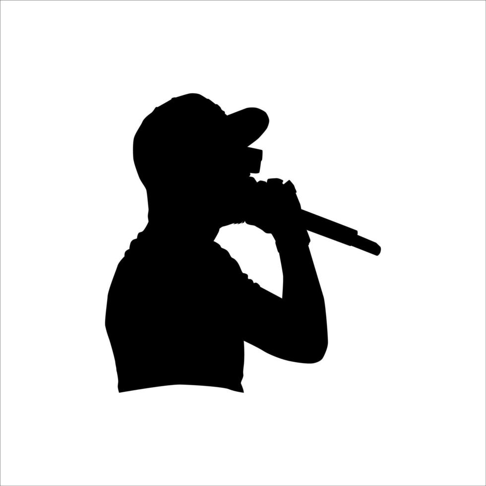 silhouette vecteur conception de une Masculin chanteur dans une chapeau