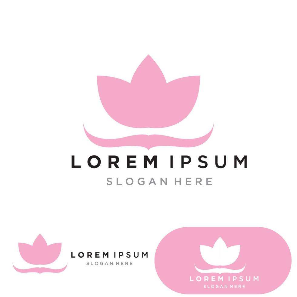 stock de conception de logo de yoga. Méditation humaine en illustration vectorielle de fleur de lotus vecteur