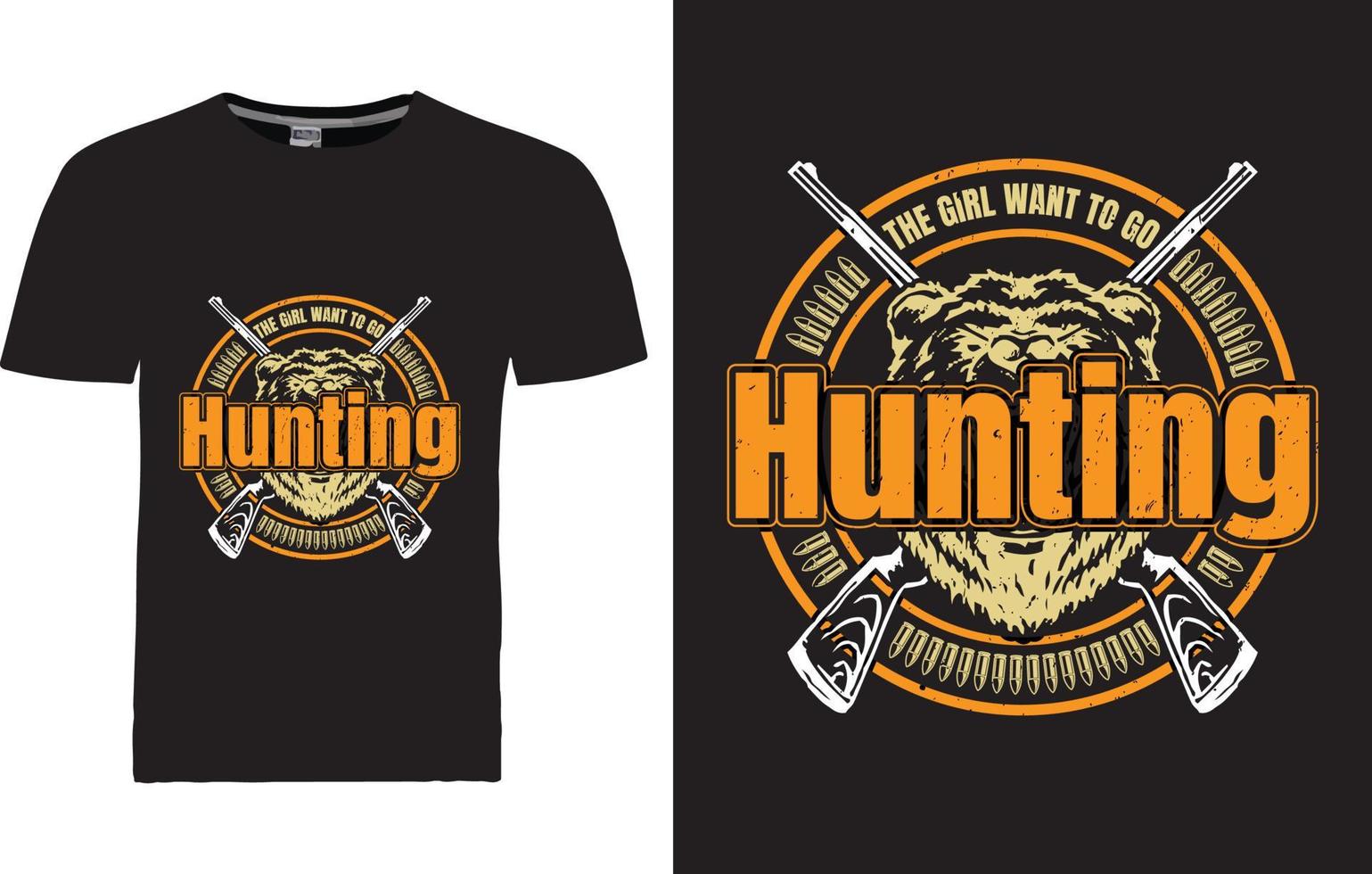 conception de t-shirt de chasse vecteur