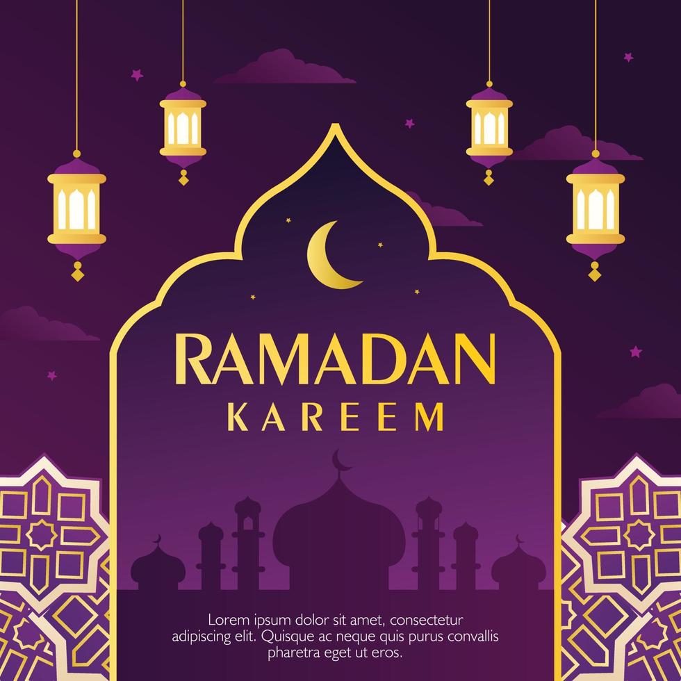 Ramadan kareem islamique modèle conception vecteur