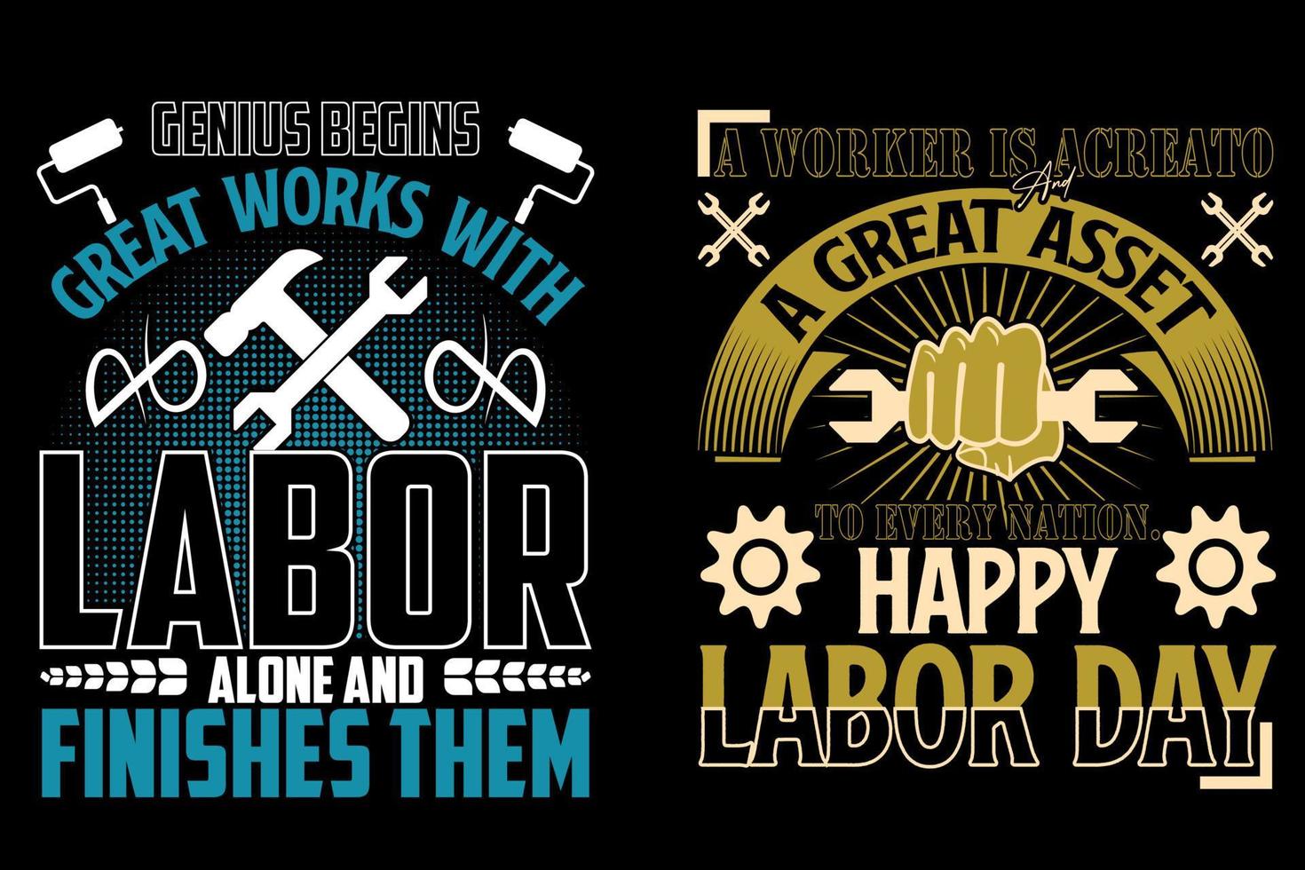 conception de t-shirt de la fête du travail vecteur