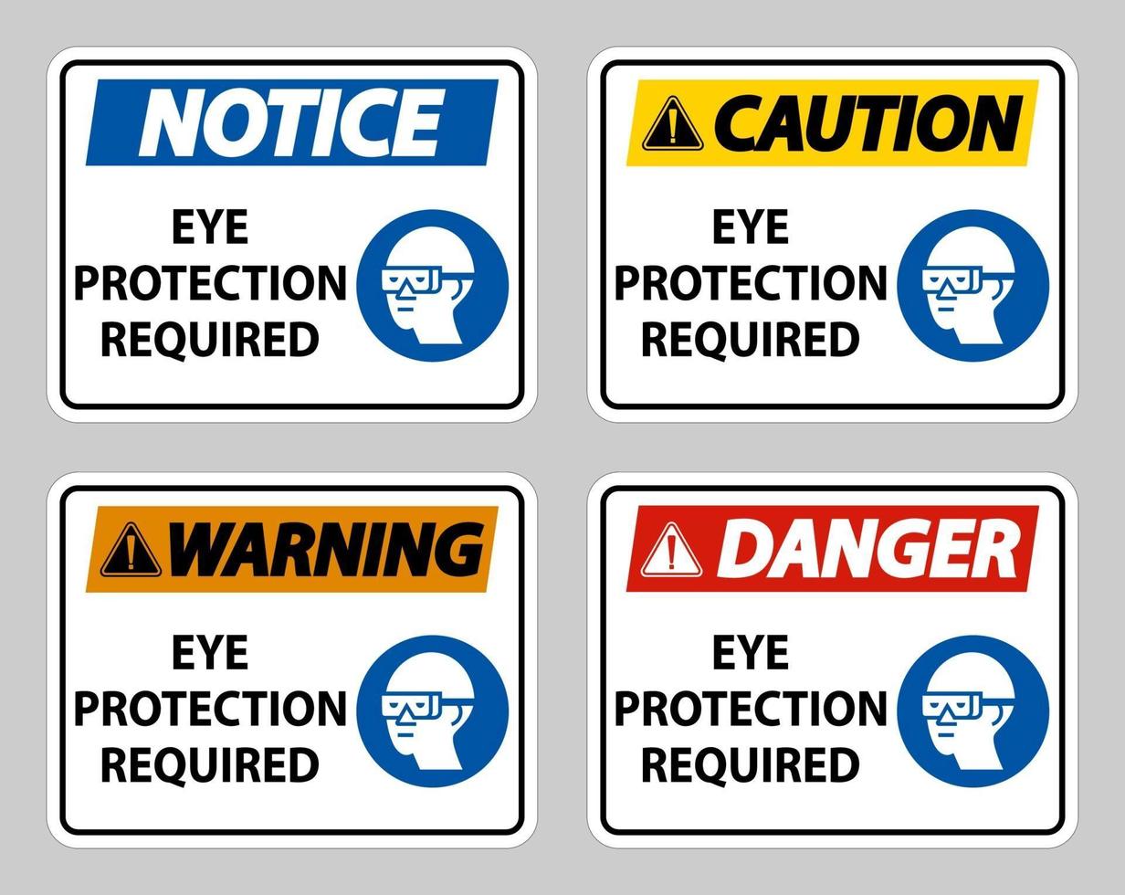 protection oculaire requise sur fond blanc vecteur