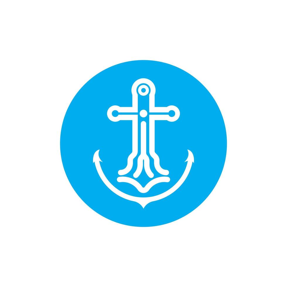 ancre logo icône bateau navire Marin marine vecteur