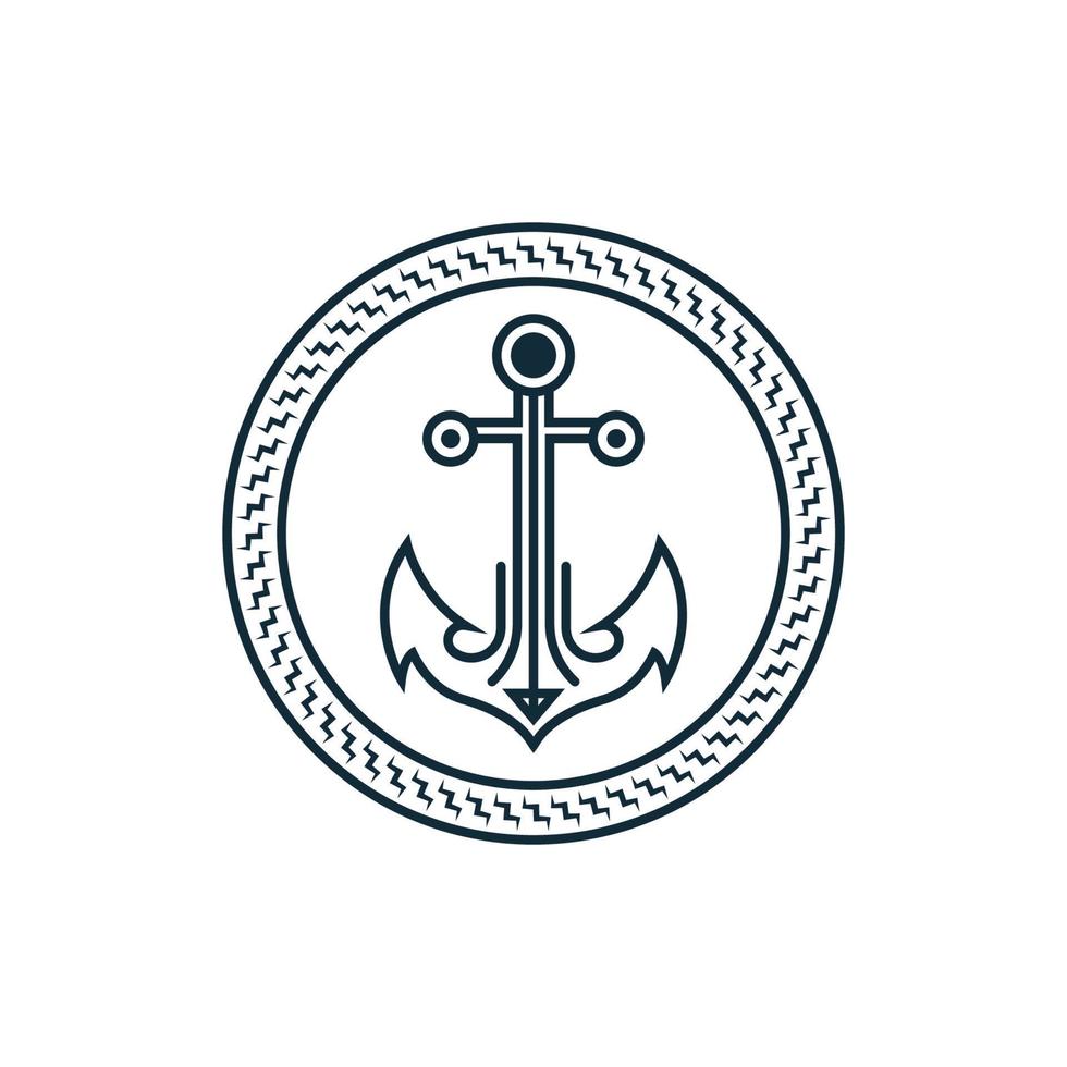 ancre logo icône bateau navire Marin marine vecteur