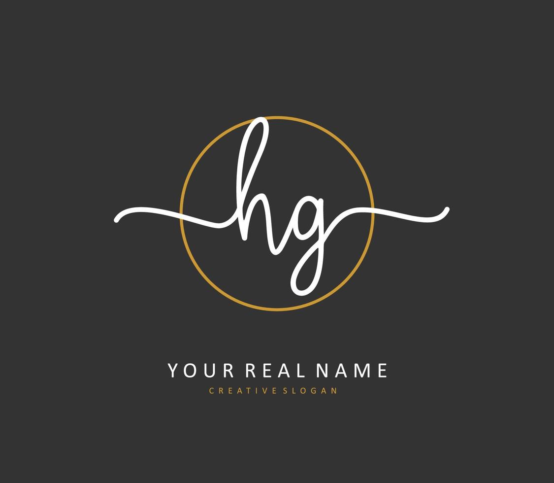 hg initiale lettre écriture et Signature logo. une concept écriture initiale logo avec modèle élément. vecteur