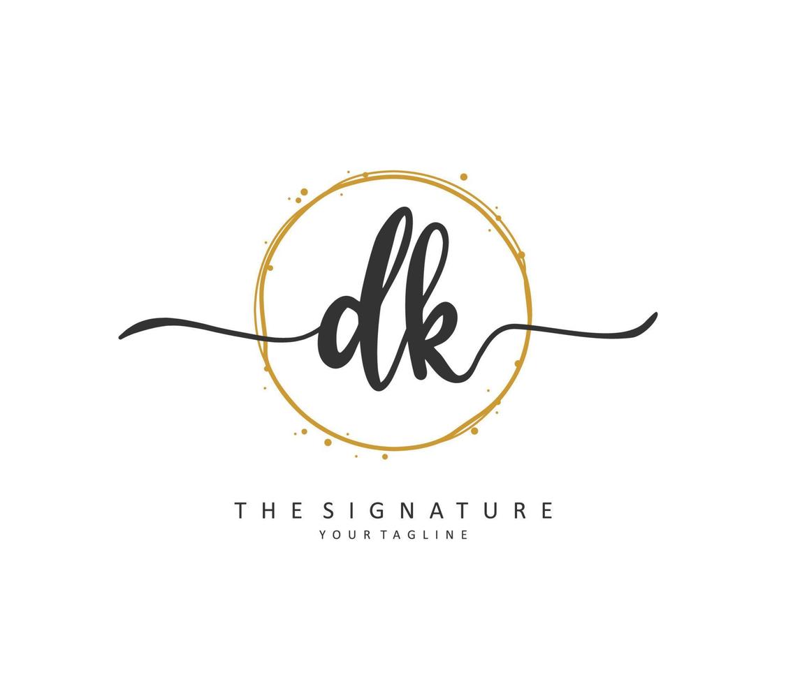ré k dk initiale lettre écriture et Signature logo. une concept écriture initiale logo avec modèle élément. vecteur