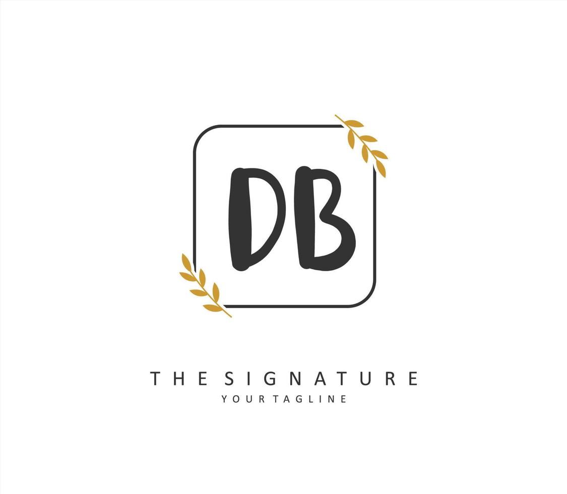 ré b db initiale lettre écriture et Signature logo. une concept écriture initiale logo avec modèle élément. vecteur