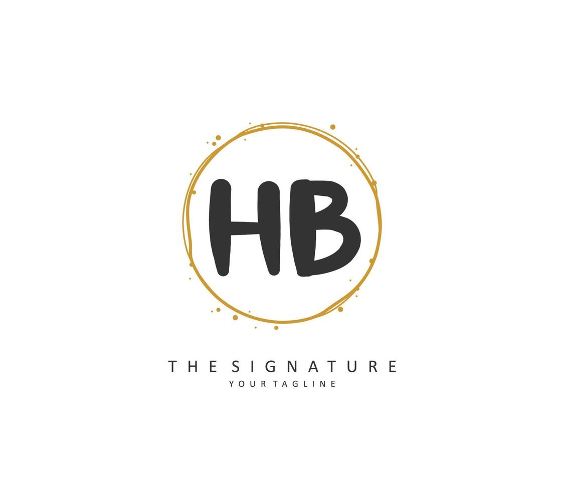 h b hb initiale lettre écriture et Signature logo. une concept écriture initiale logo avec modèle élément. vecteur