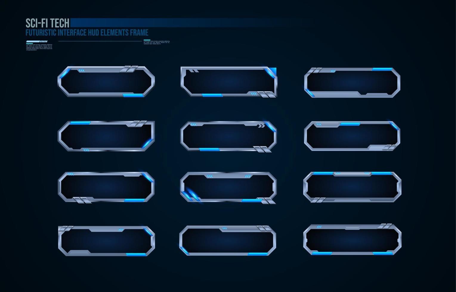 technologie futuriste cadres interface conception d'éléments hud pour les jeux d'interface utilisateur Web et application. interface utilisateur futuriste. modèle de conception de vecteur