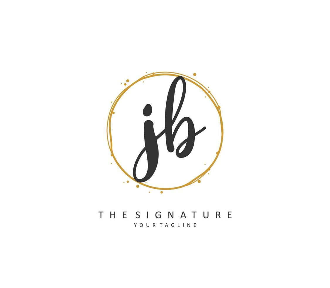 j b jb initiale lettre écriture et Signature logo. une concept écriture initiale logo avec modèle élément. vecteur