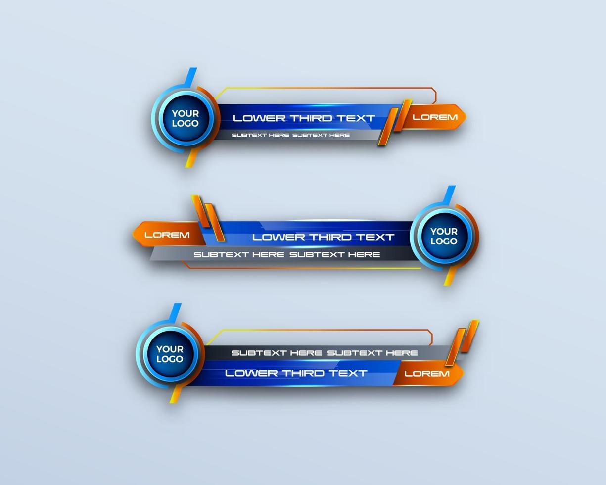 conception de modèle de bannière de tiers inférieur géométrique moderne pour la diffusion, en direct, en streaming, modèle vidéo. illustration vectorielle vecteur