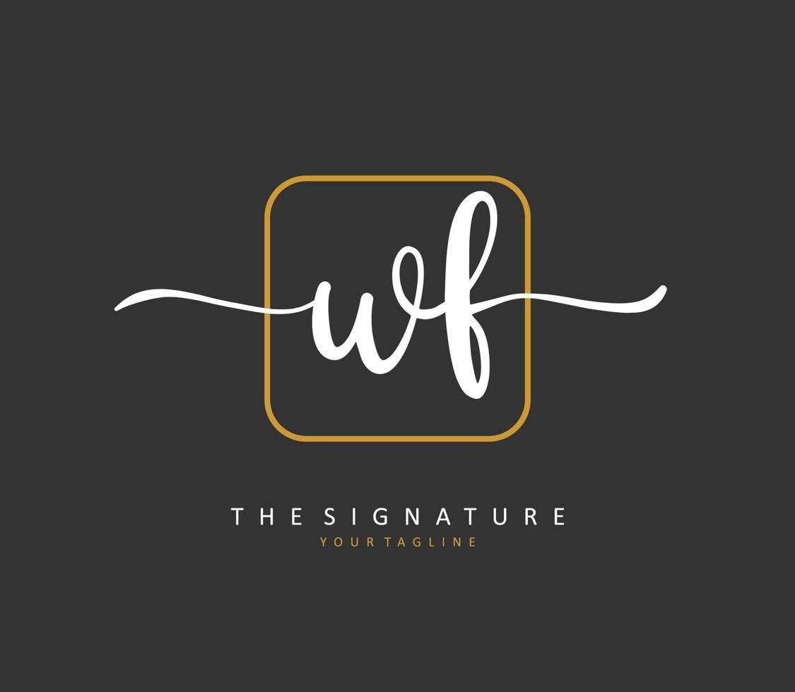 wf initiale lettre écriture et Signature logo. une concept écriture initiale logo avec modèle élément. vecteur