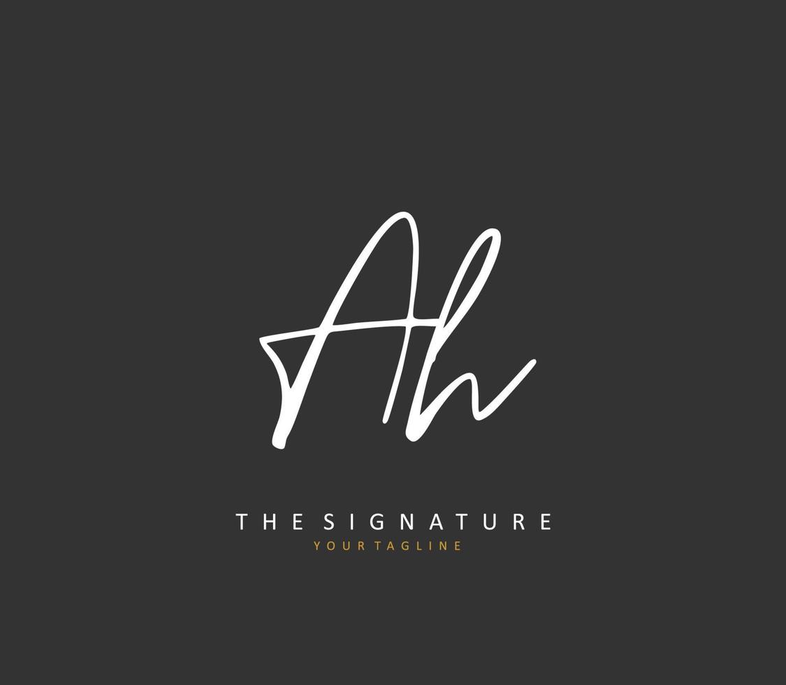 une h ah initiale lettre écriture et Signature logo. une concept écriture initiale logo avec modèle élément. vecteur