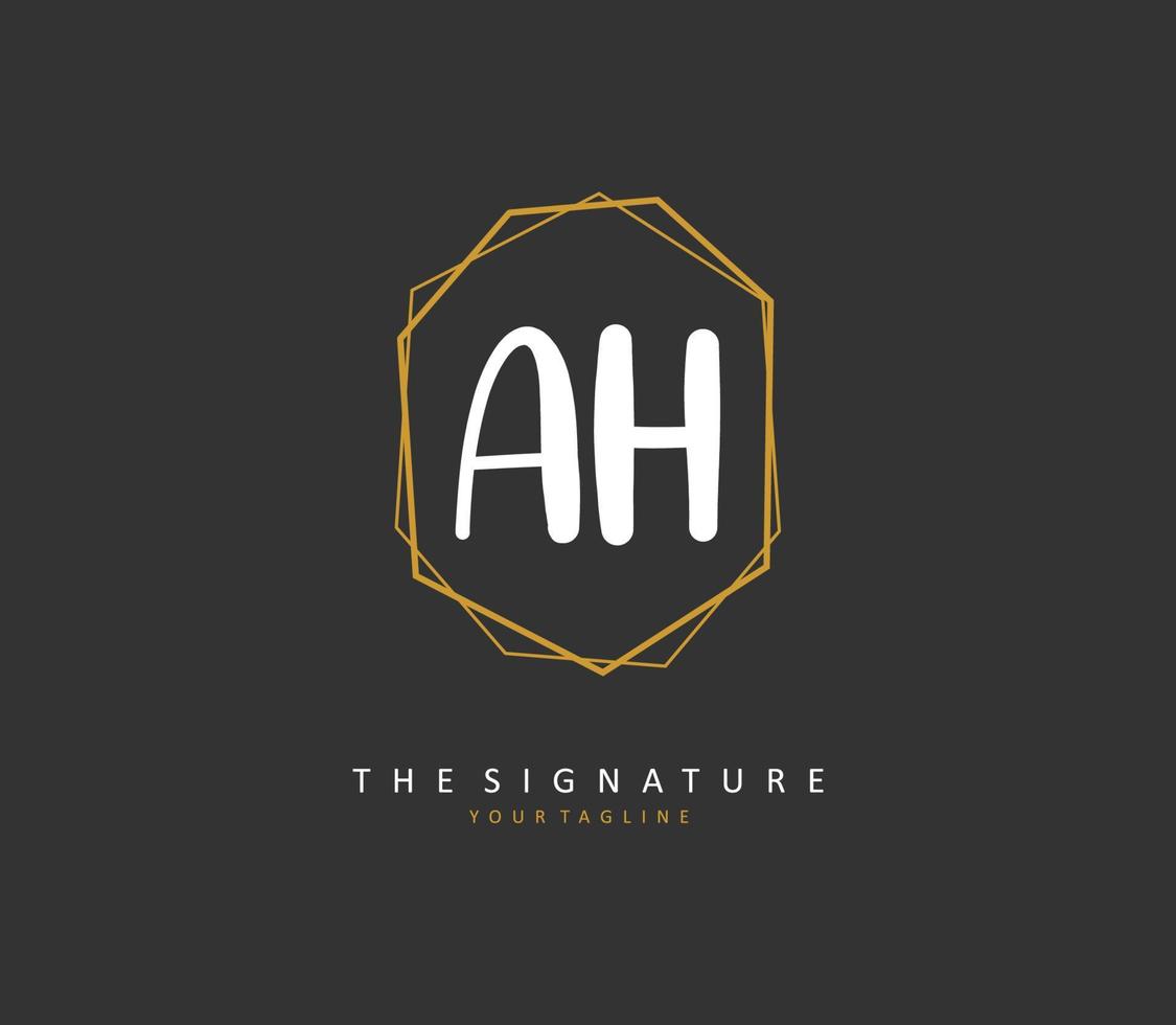 une h ah initiale lettre écriture et Signature logo. une concept écriture initiale logo avec modèle élément. vecteur