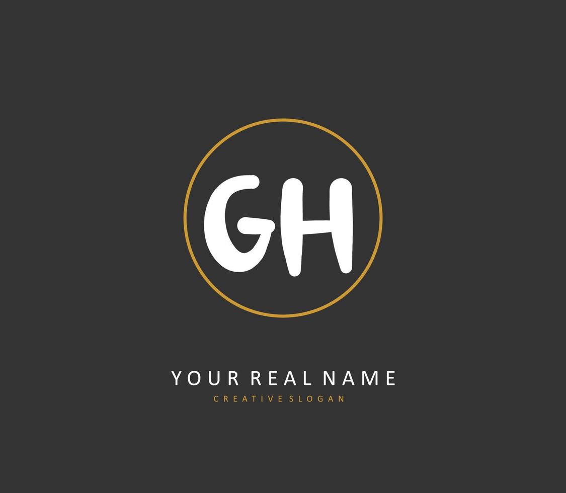 g h gh initiale lettre écriture et Signature logo. une concept écriture initiale logo avec modèle élément. vecteur