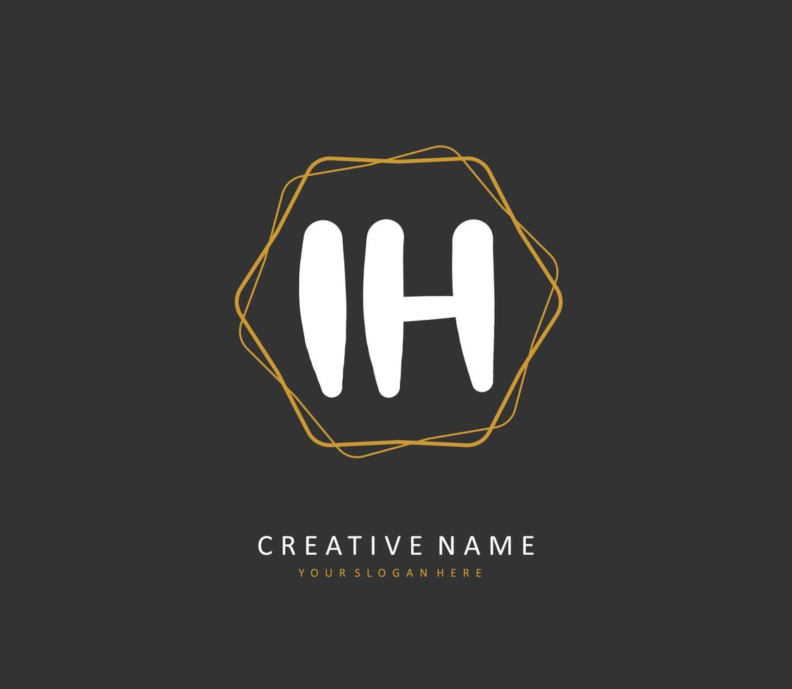 je h euh initiale lettre écriture et Signature logo. une concept écriture initiale logo avec modèle élément. vecteur