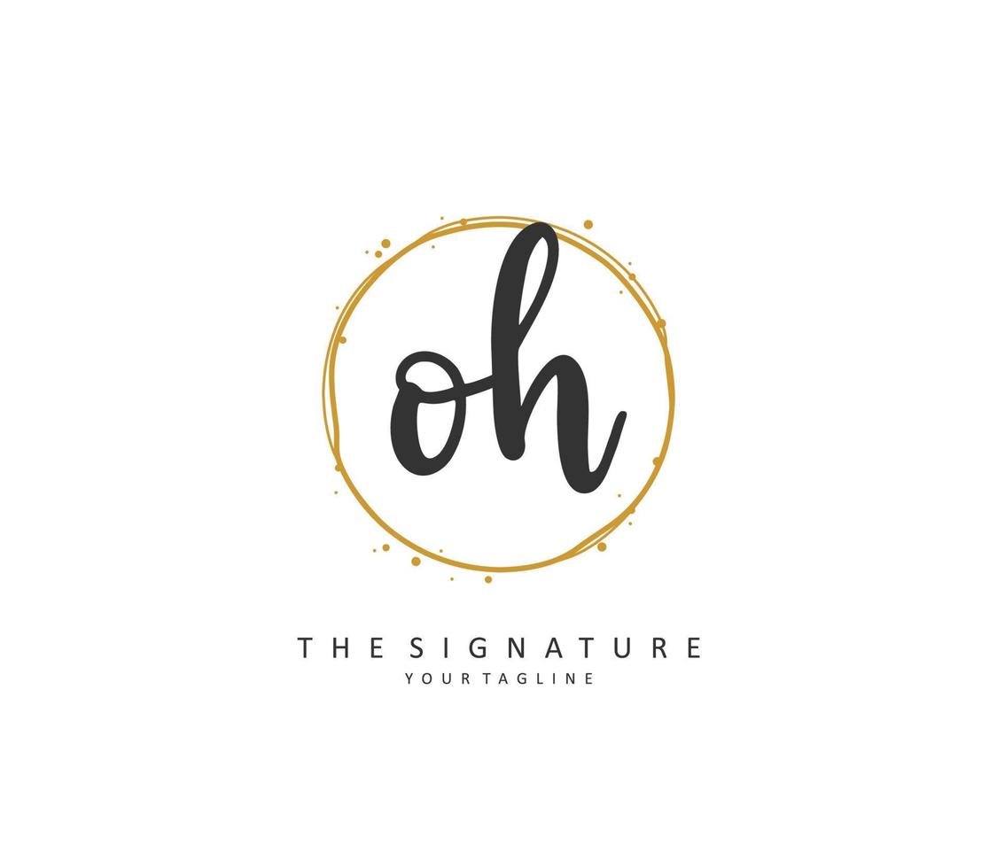 o h Oh initiale lettre écriture et Signature logo. une concept écriture initiale logo avec modèle élément. vecteur