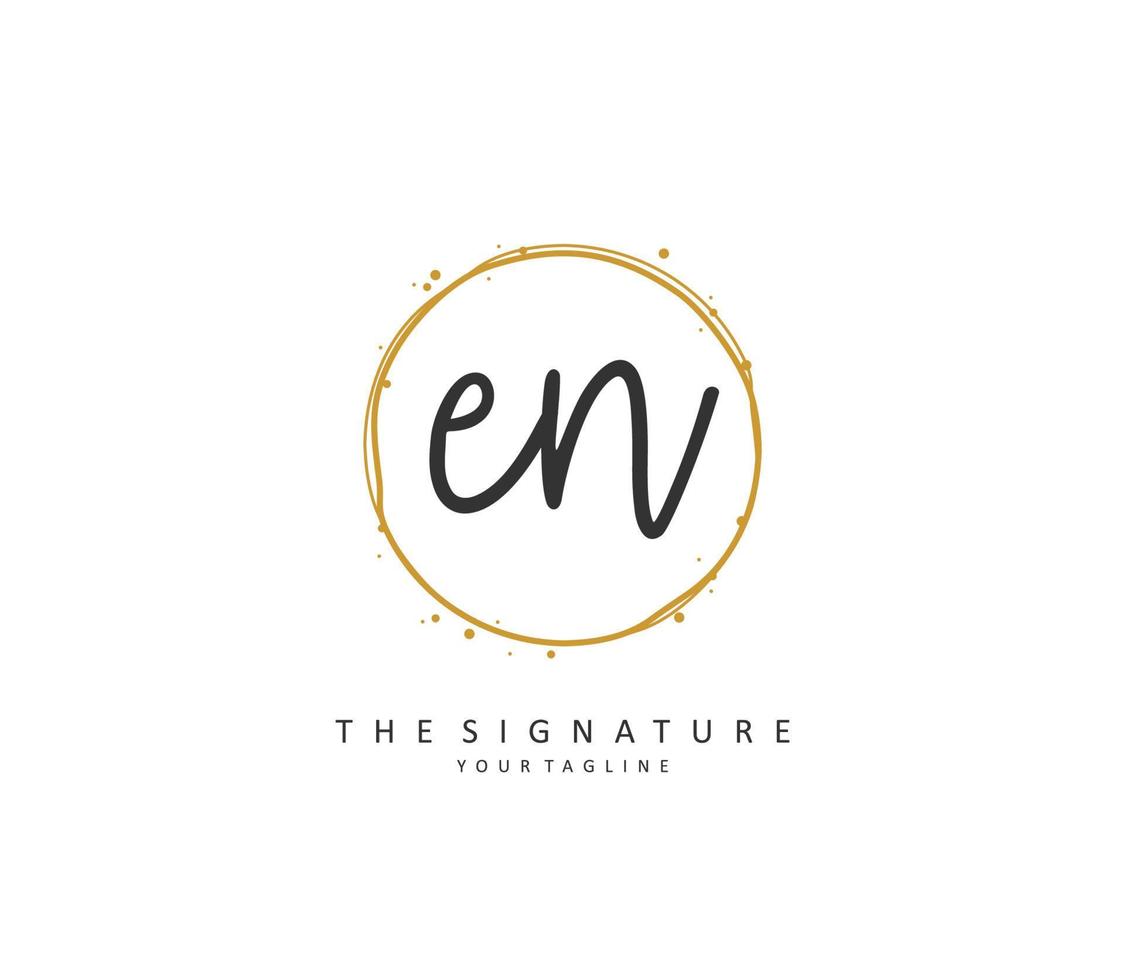 e n en initiale lettre écriture et Signature logo. une concept écriture initiale logo avec modèle élément. vecteur