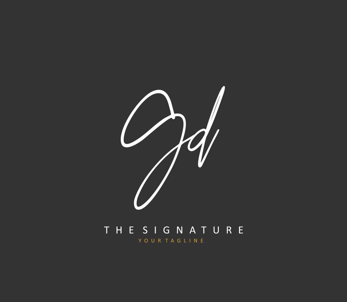 Dieu initiale lettre écriture et Signature logo. une concept écriture initiale logo avec modèle élément. vecteur