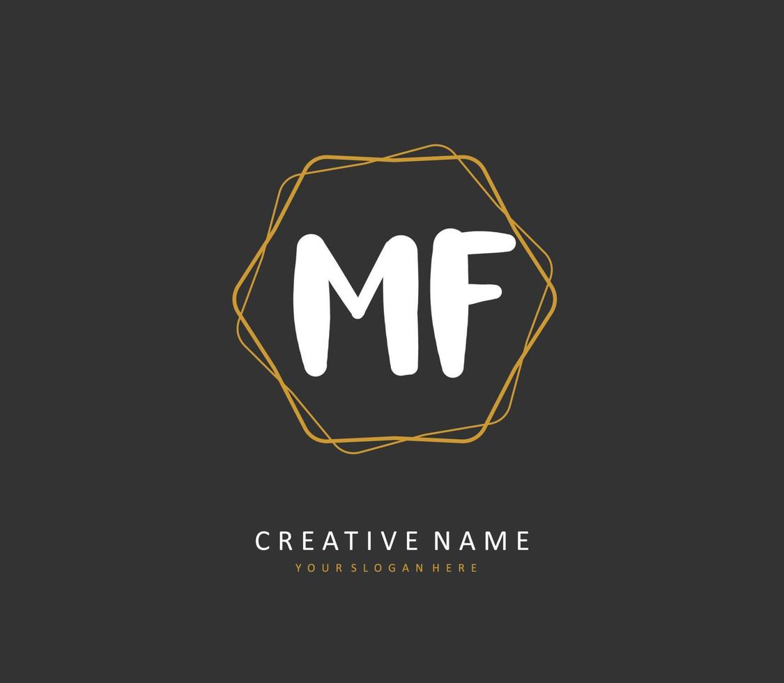 mf initiale lettre écriture et Signature logo. une concept écriture initiale logo avec modèle élément. vecteur