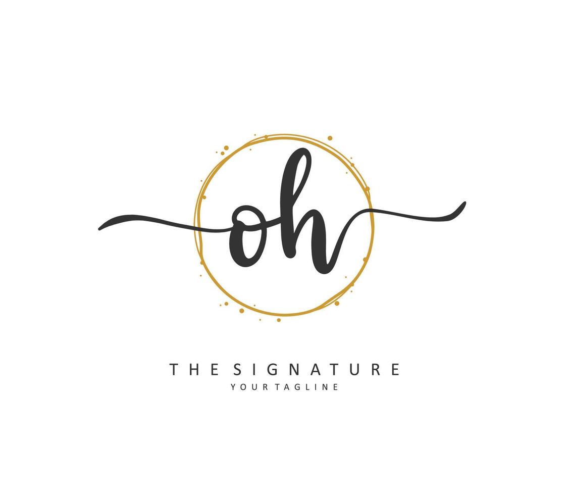 o h Oh initiale lettre écriture et Signature logo. une concept écriture initiale logo avec modèle élément. vecteur