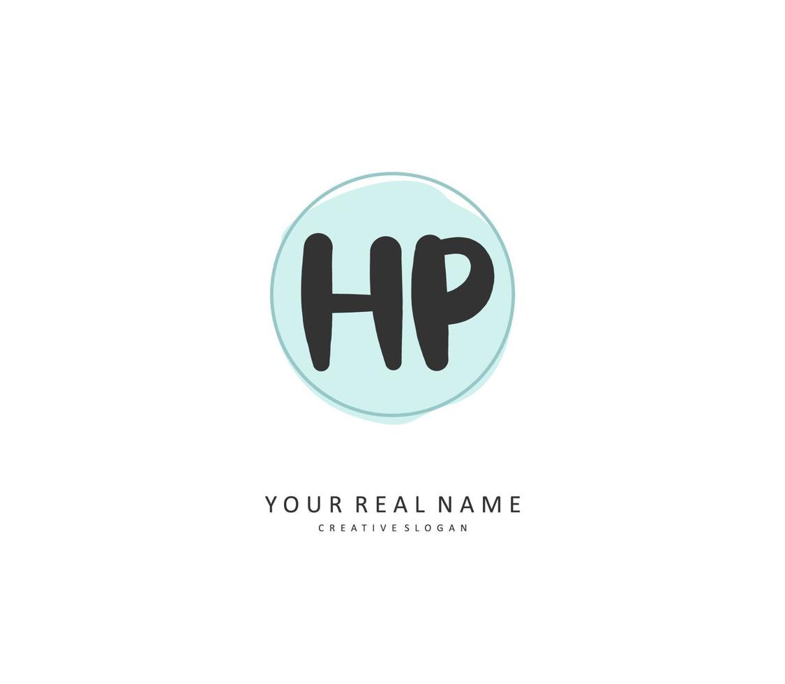 hp initiale lettre écriture et Signature logo. une concept écriture initiale logo avec modèle élément. vecteur